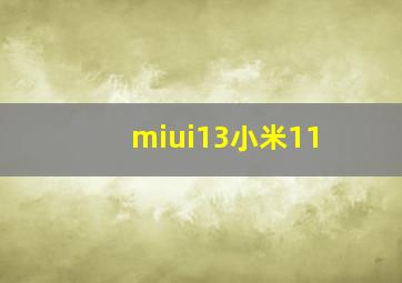 miui13小米11